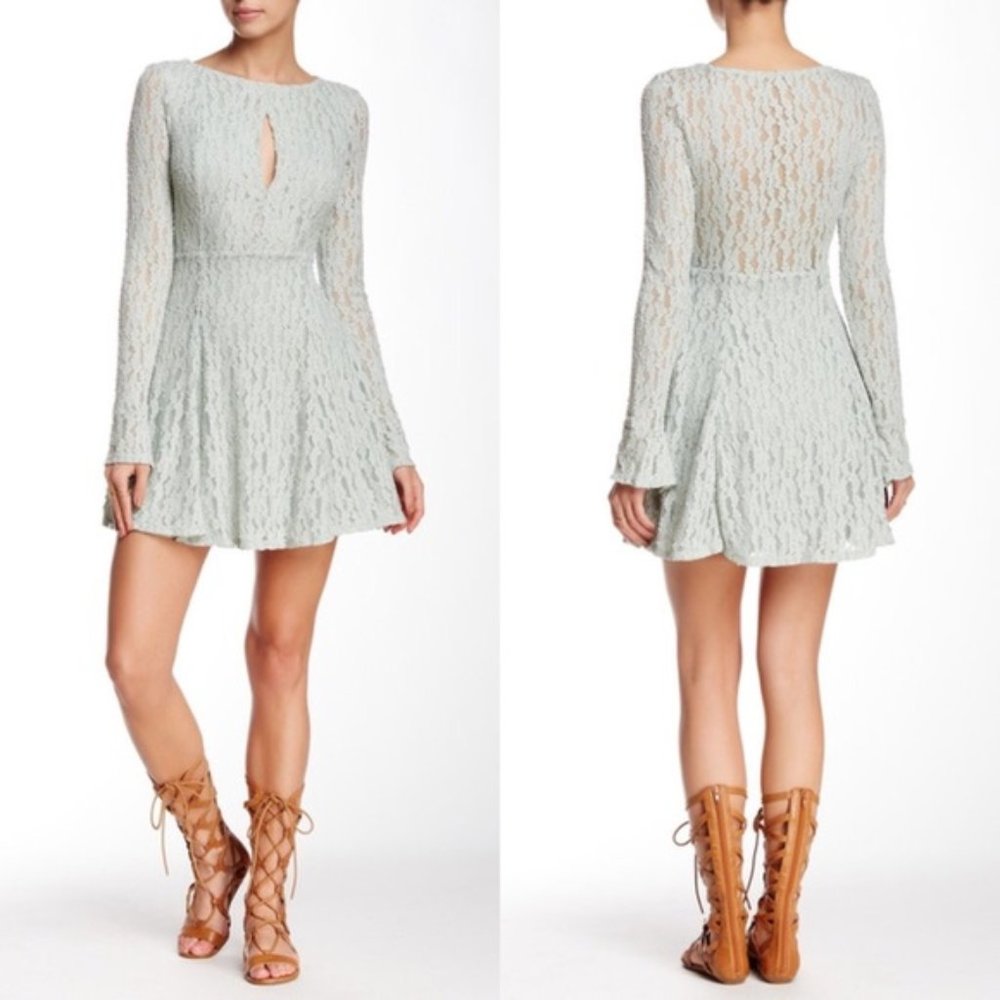 Free People Corded Lace Fit Flare Dress Size Small
